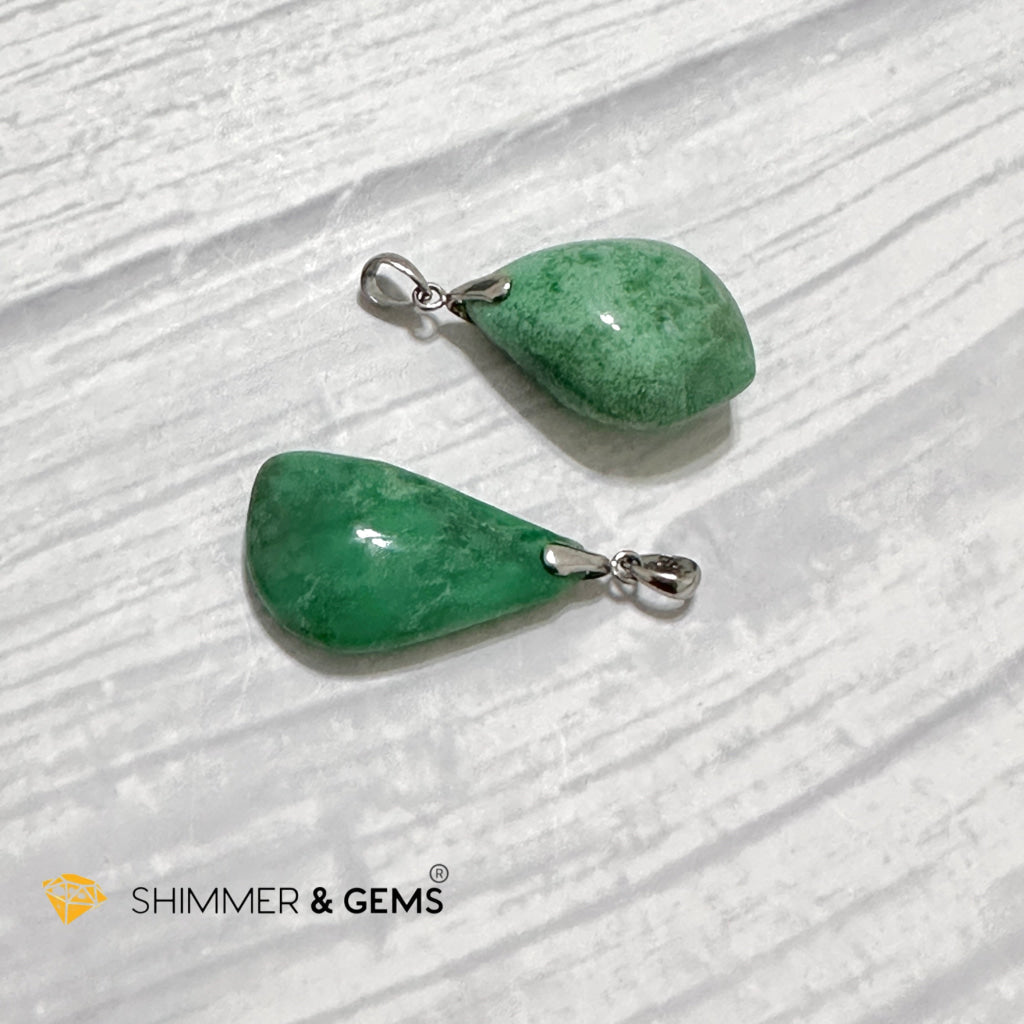 Chrysoprase Drop 925 Silver Pendant