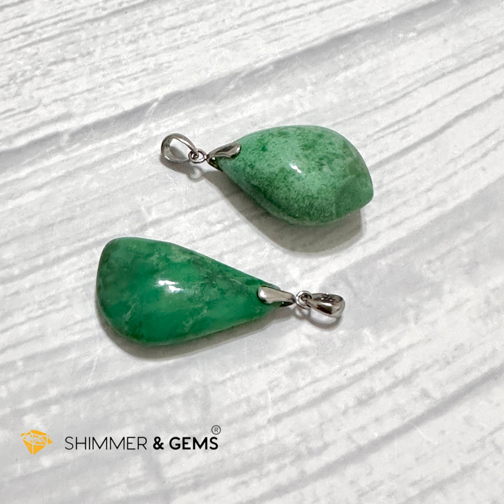 Chrysoprase Drop 925 Silver Pendant