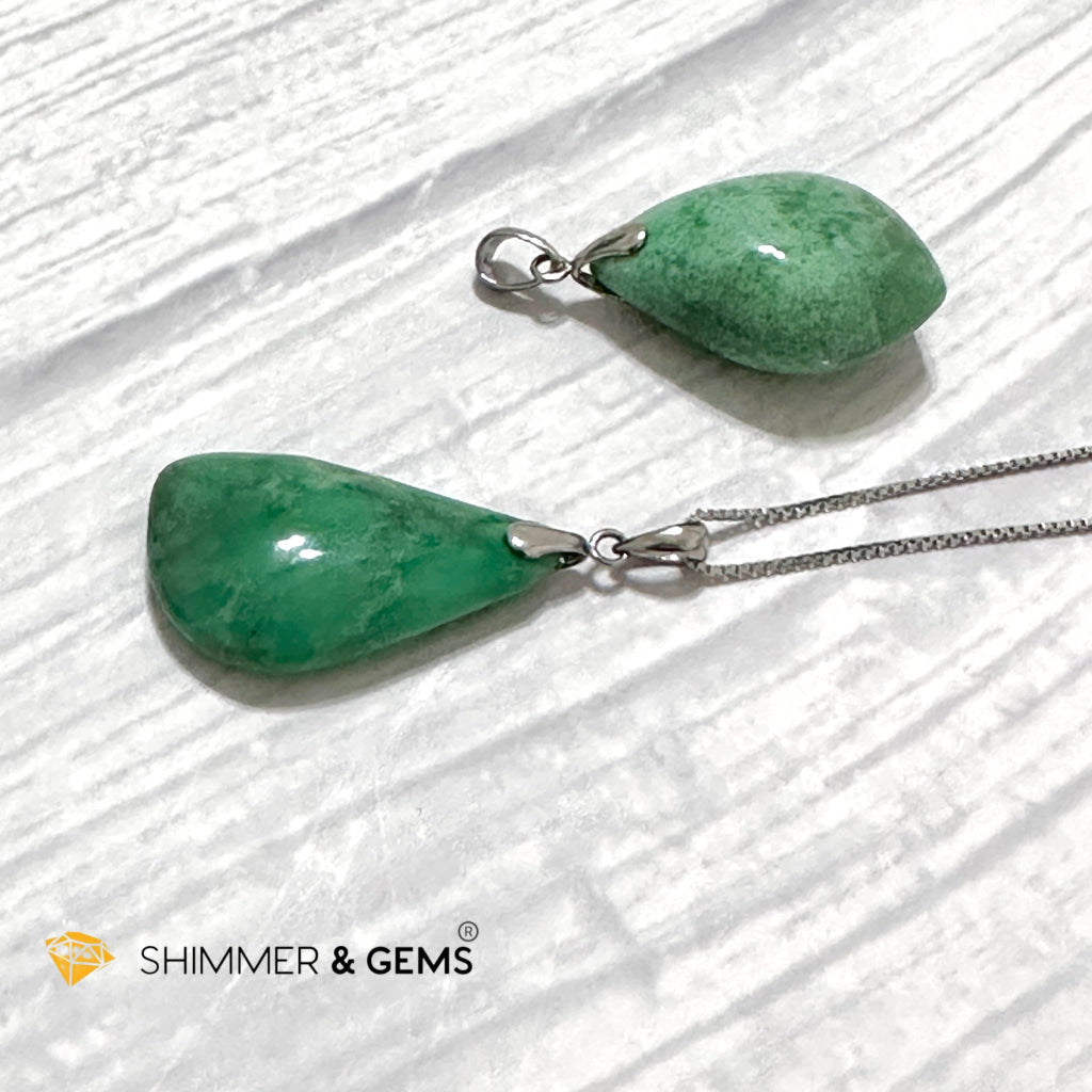 Chrysoprase Drop 925 Silver Pendant
