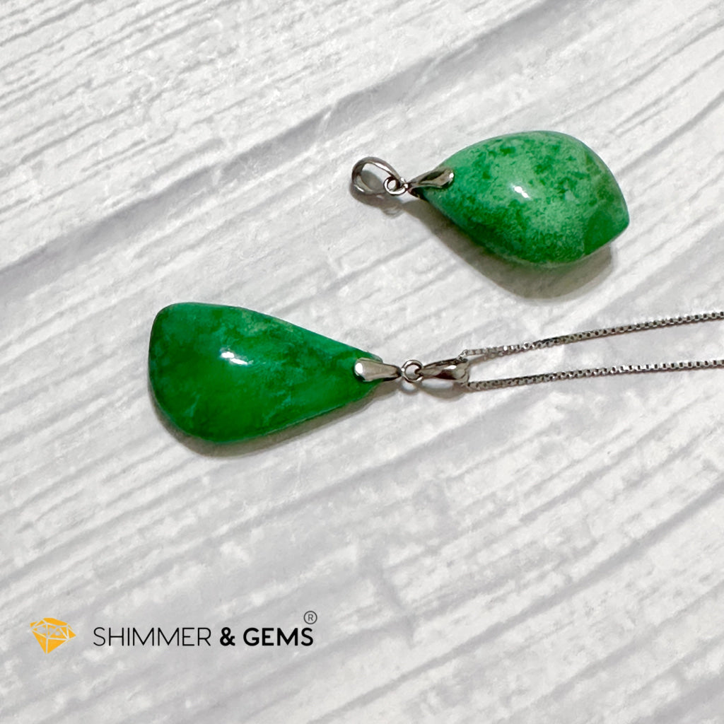Chrysoprase Drop 925 Silver Pendant
