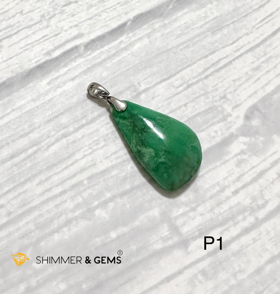 Chrysoprase Drop 925 Silver Pendant