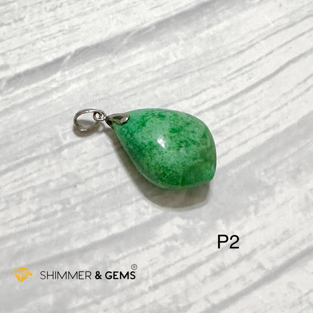 Chrysoprase Drop 925 Silver Pendant