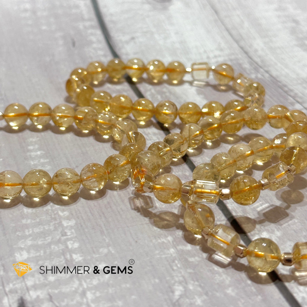 Citrine 10mm With 14k gold-filled Healing Bracelet (Money & Wealth)