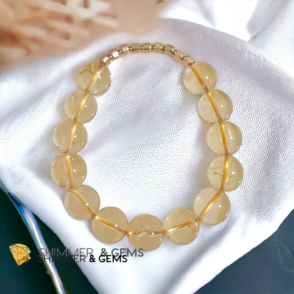 CITRINE 12mm Fortune 9 Bracelet AAAA Grade (14K Gold Filled)