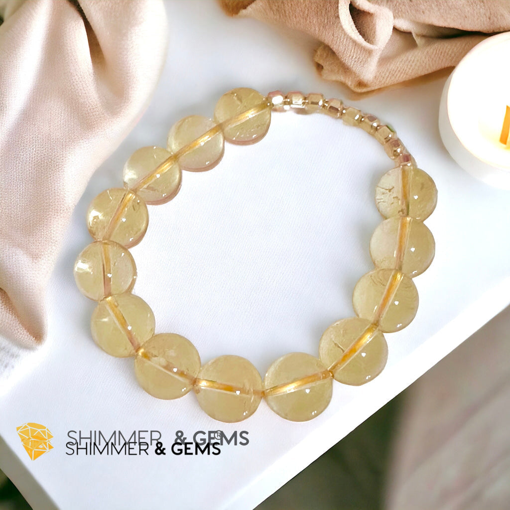 CITRINE 12mm Fortune 9 Bracelet AAAA Grade (14K Gold Filled)