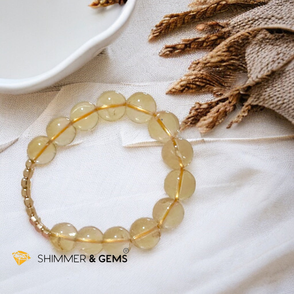 CITRINE 12mm Fortune 9 Bracelet AAAA Grade (14K Gold Filled)