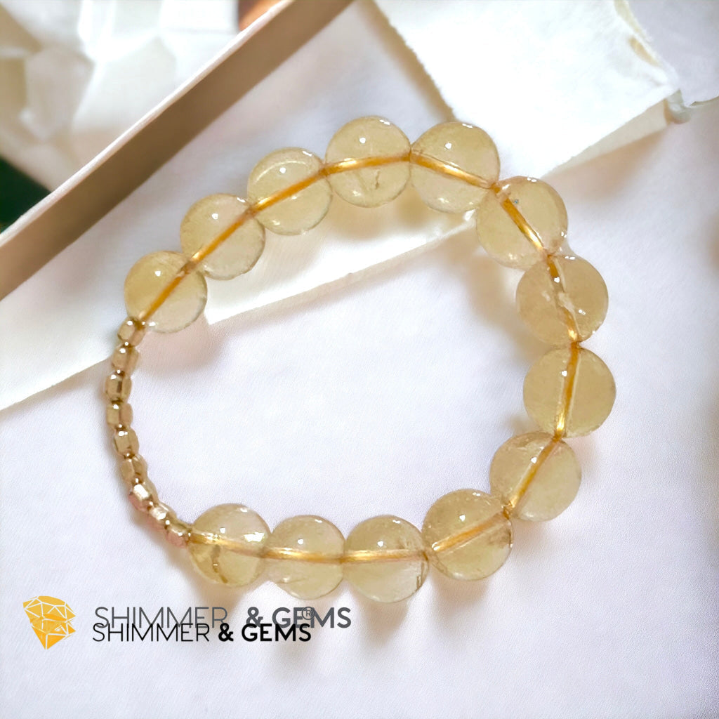 CITRINE 12mm Fortune 9 Bracelet AAAA Grade (14K Gold Filled)