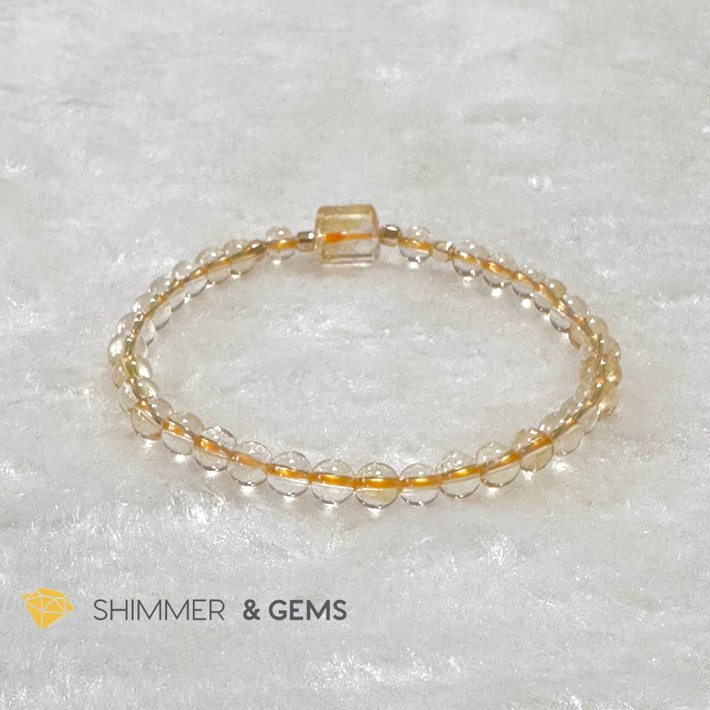 Citrine 4mm Wealth Activator Bracelet with 14k gold filled beads