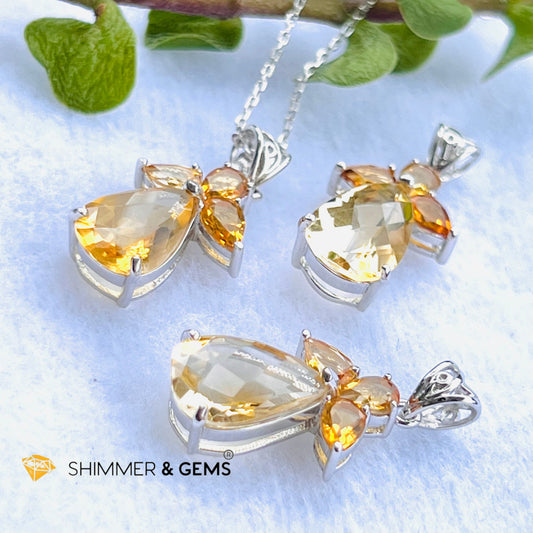 Citrine Angel Pendant In 925 Silver (Wealth Angel) Charms & Pendants