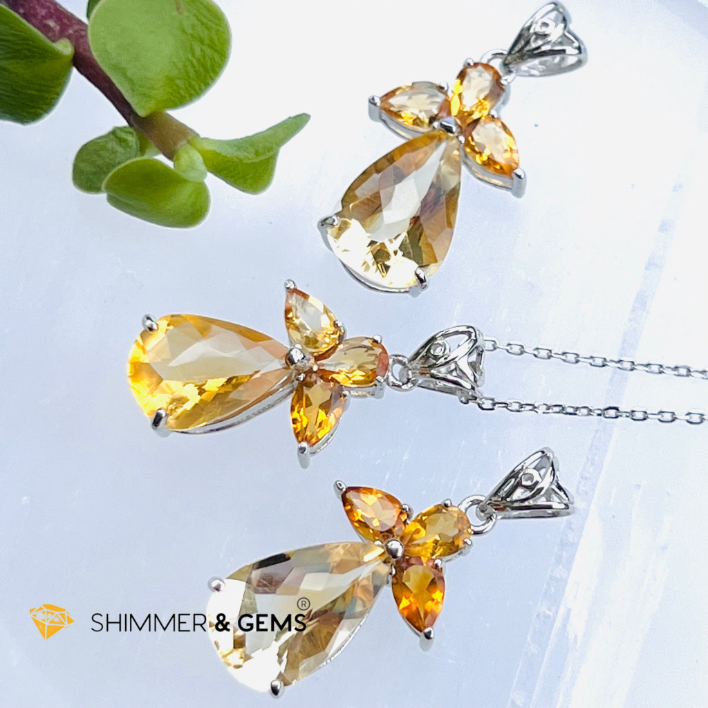 Citrine Angel Pendant In 925 Silver (Wealth Angel) Charms & Pendants