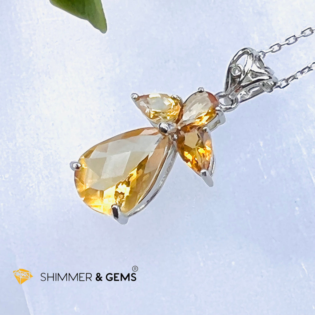 Citrine Angel Pendant In 925 Silver (Wealth Angel) Charms & Pendants