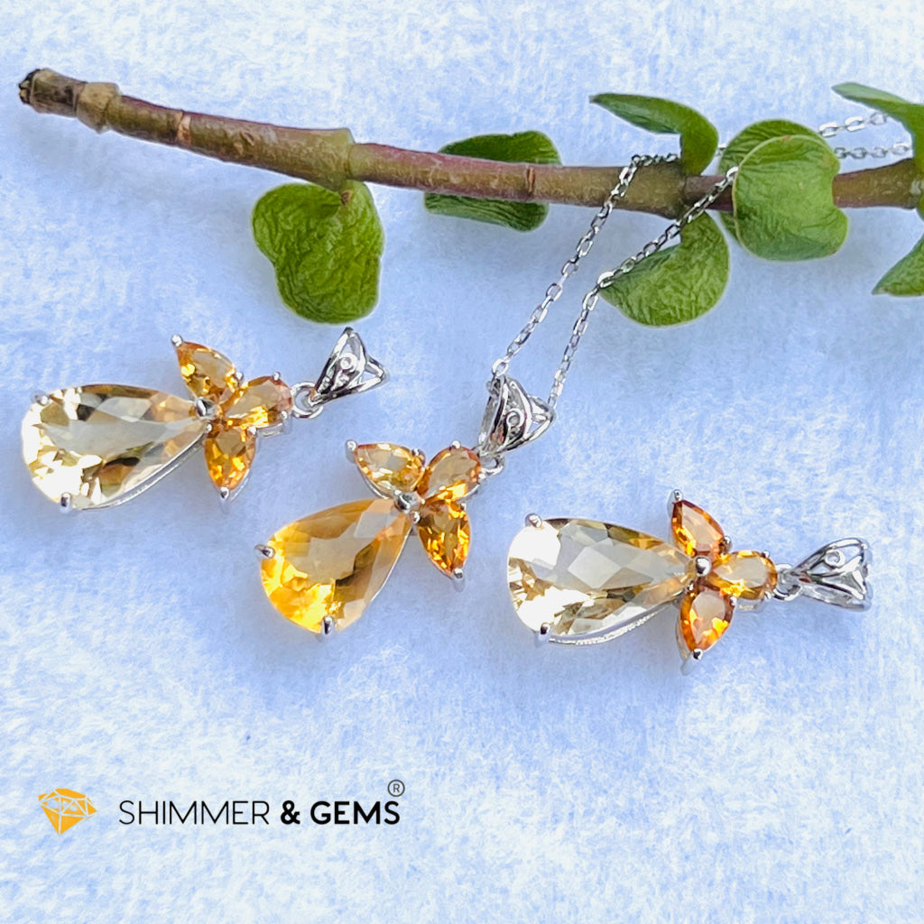 Citrine Angel Pendant In 925 Silver (Wealth Angel) Charms & Pendants