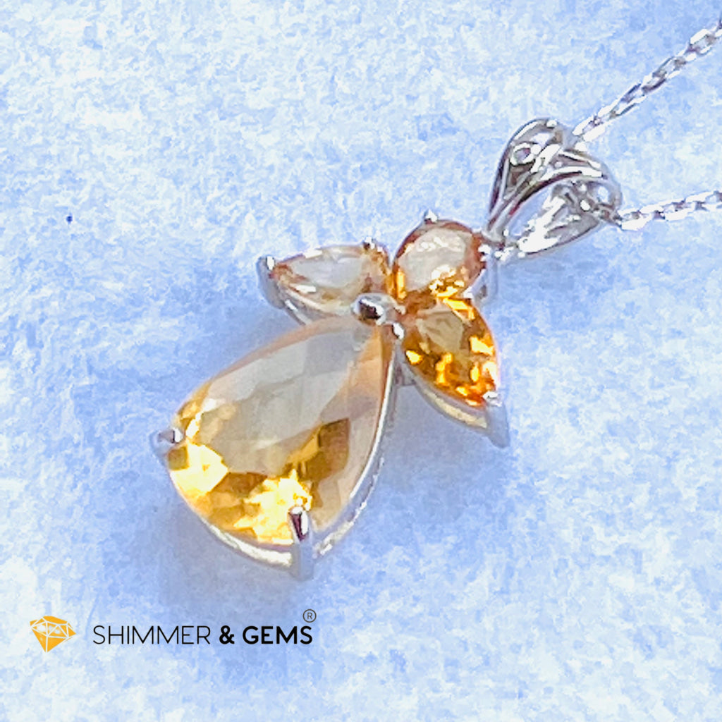 Citrine Angel Pendant In 925 Silver (Wealth Angel) 14X21Mm Only Charms & Pendants