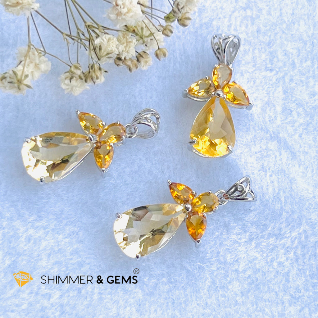 Citrine Angel Pendant In 925 Silver (Wealth Angel) Charms & Pendants