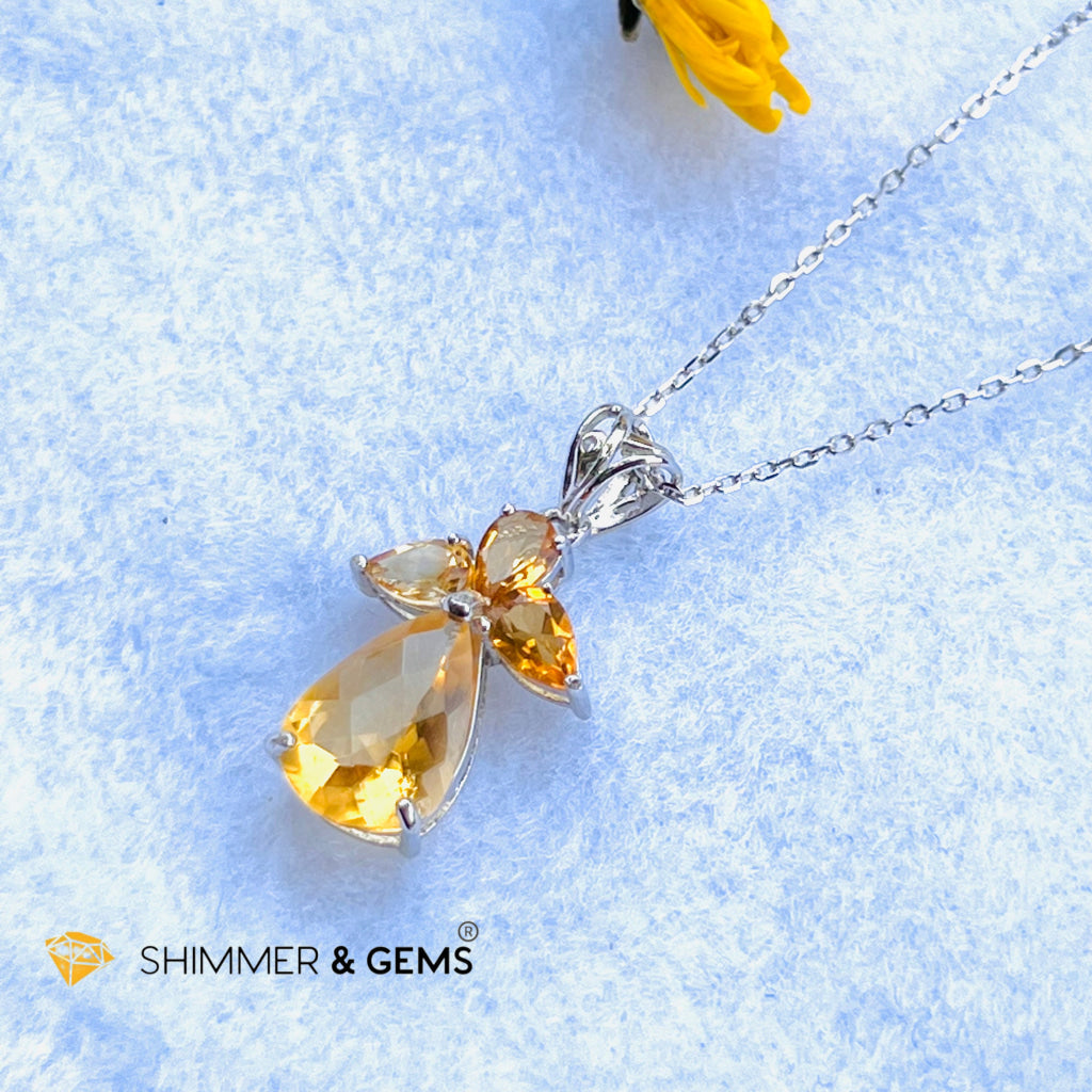 Citrine Angel Pendant In 925 Silver (Wealth Angel) Charms & Pendants