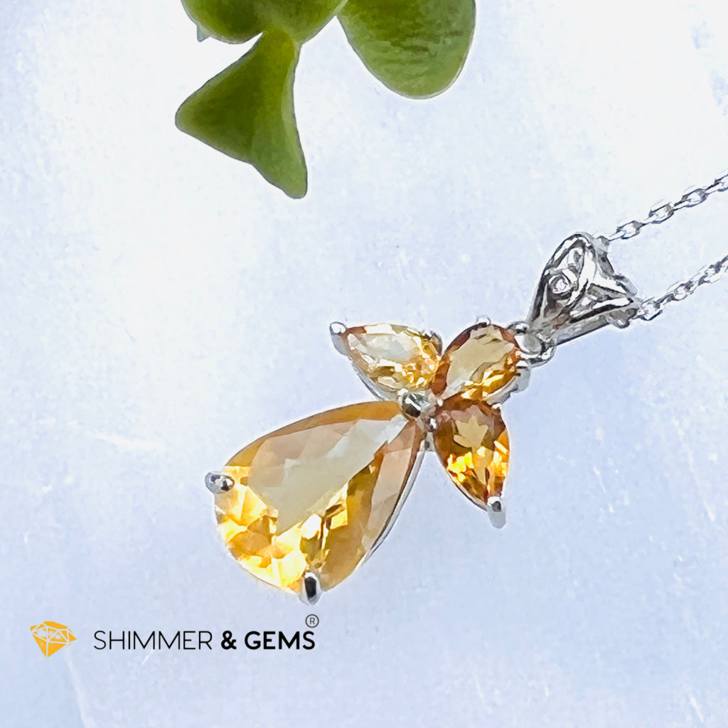 Citrine Angel Pendant In 925 Silver (Wealth Angel) Charms & Pendants