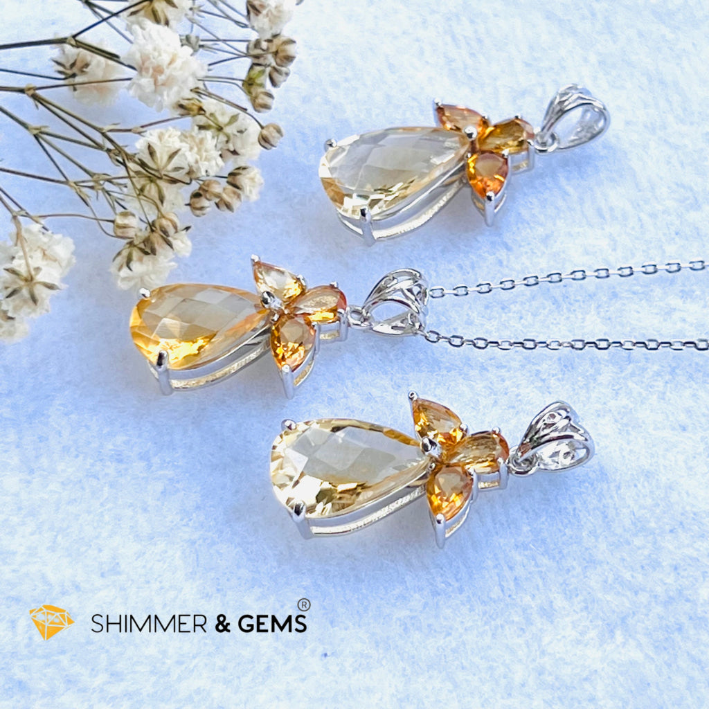 Citrine Angel Pendant In 925 Silver (Wealth Angel) Charms & Pendants