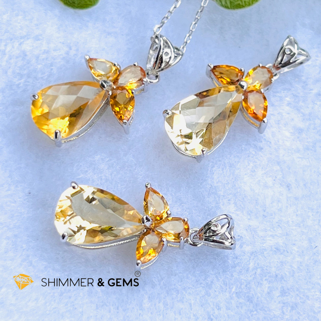 Citrine Angel Pendant In 925 Silver (Wealth Angel) Charms & Pendants