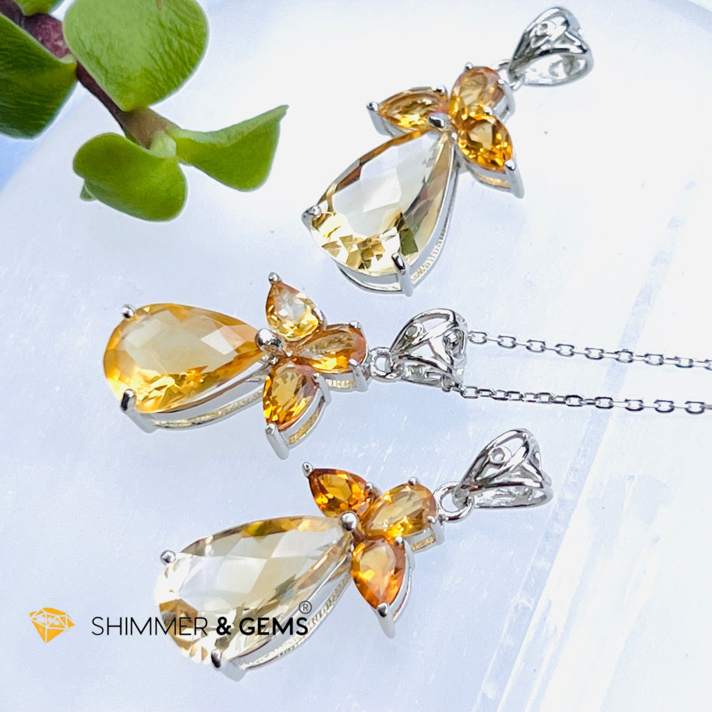 Citrine Angel Pendant In 925 Silver (Wealth Angel) Charms & Pendants