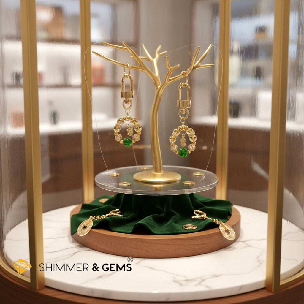 Citrine & Aventurine Lotus Wealth Bag Charm by Audrey