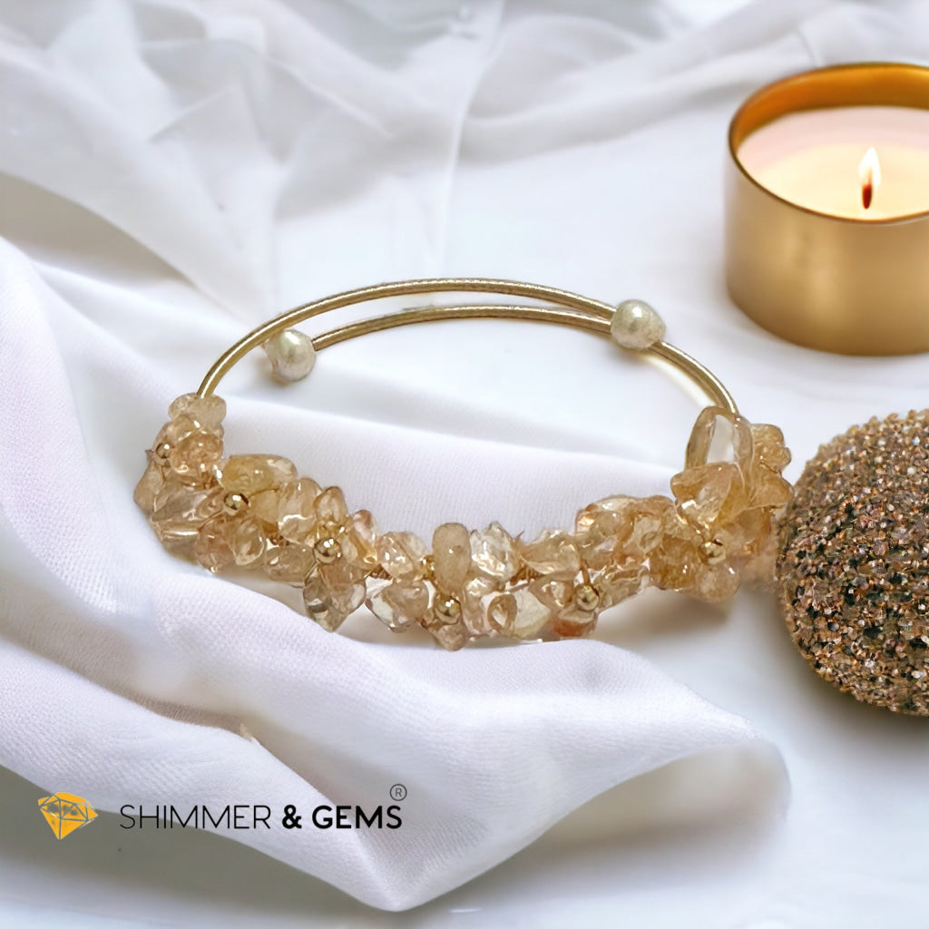 Citrine Bangle (Handmade Wirewrapped 14k gold filled)