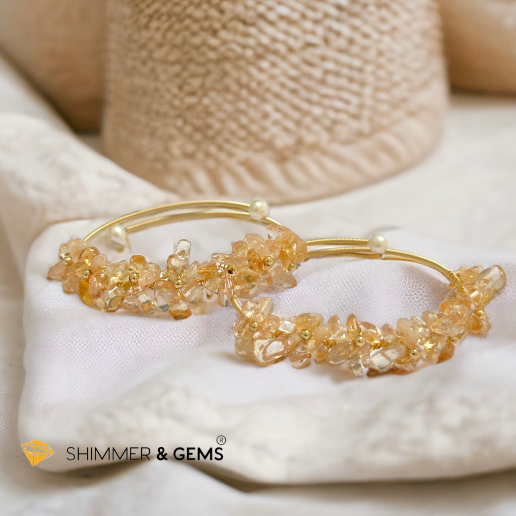 Citrine Bangle (Handmade Wirewrapped 14k gold filled)