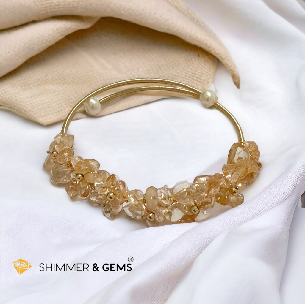 Citrine Bangle (Handmade Wirewrapped 14k gold filled)