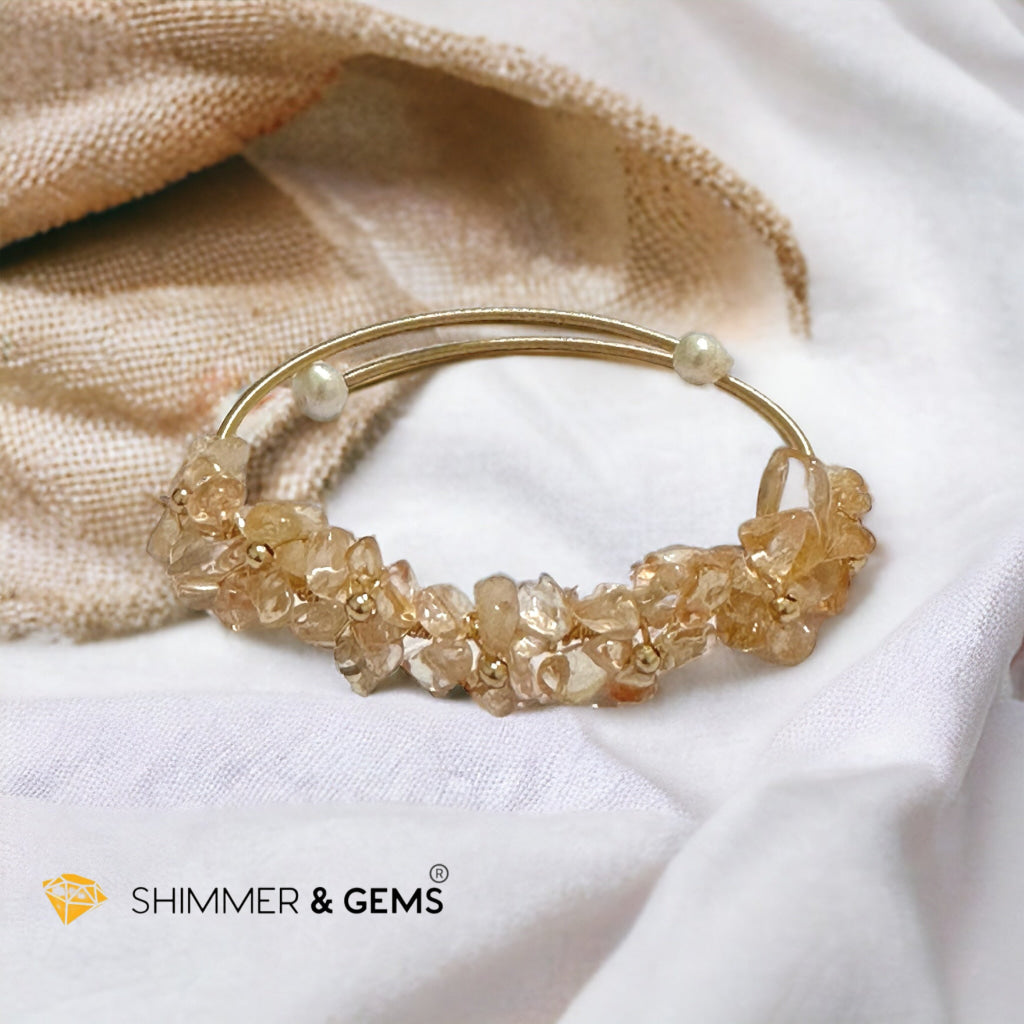 Citrine Bangle (Handmade Wirewrapped 14k gold filled)