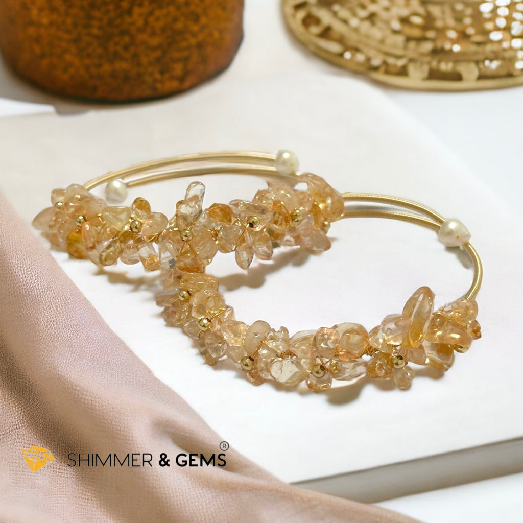 Citrine Bangle (Handmade Wirewrapped 14k gold filled)