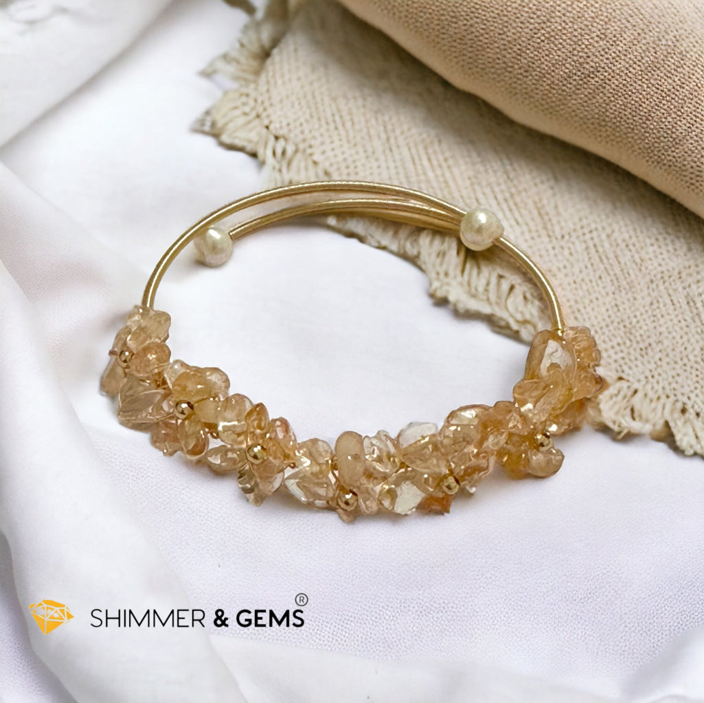 Citrine Bangle (Handmade Wirewrapped 14k gold filled)