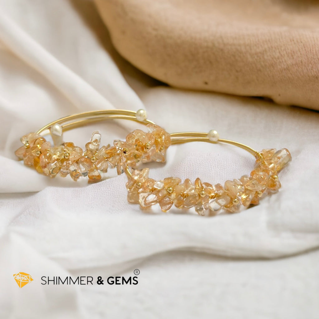 Citrine Bangle (Handmade Wirewrapped 14k gold filled)