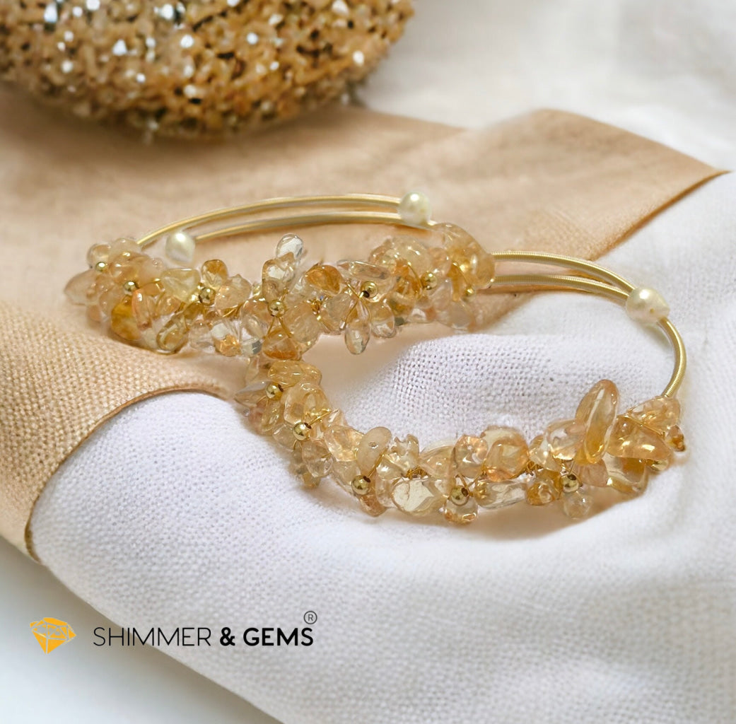 Citrine Bangle (Handmade Wirewrapped 14k gold filled)