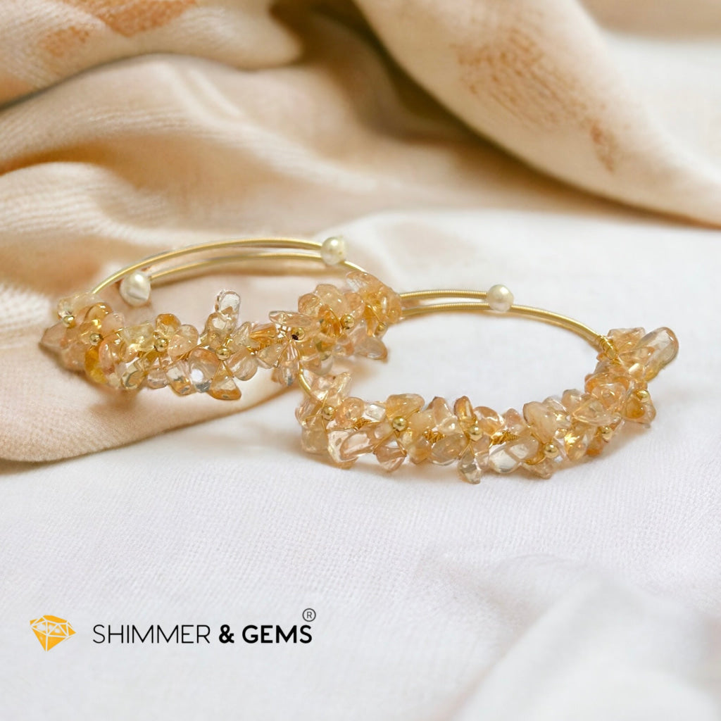 Citrine Bangle (Handmade Wirewrapped 14k gold filled)