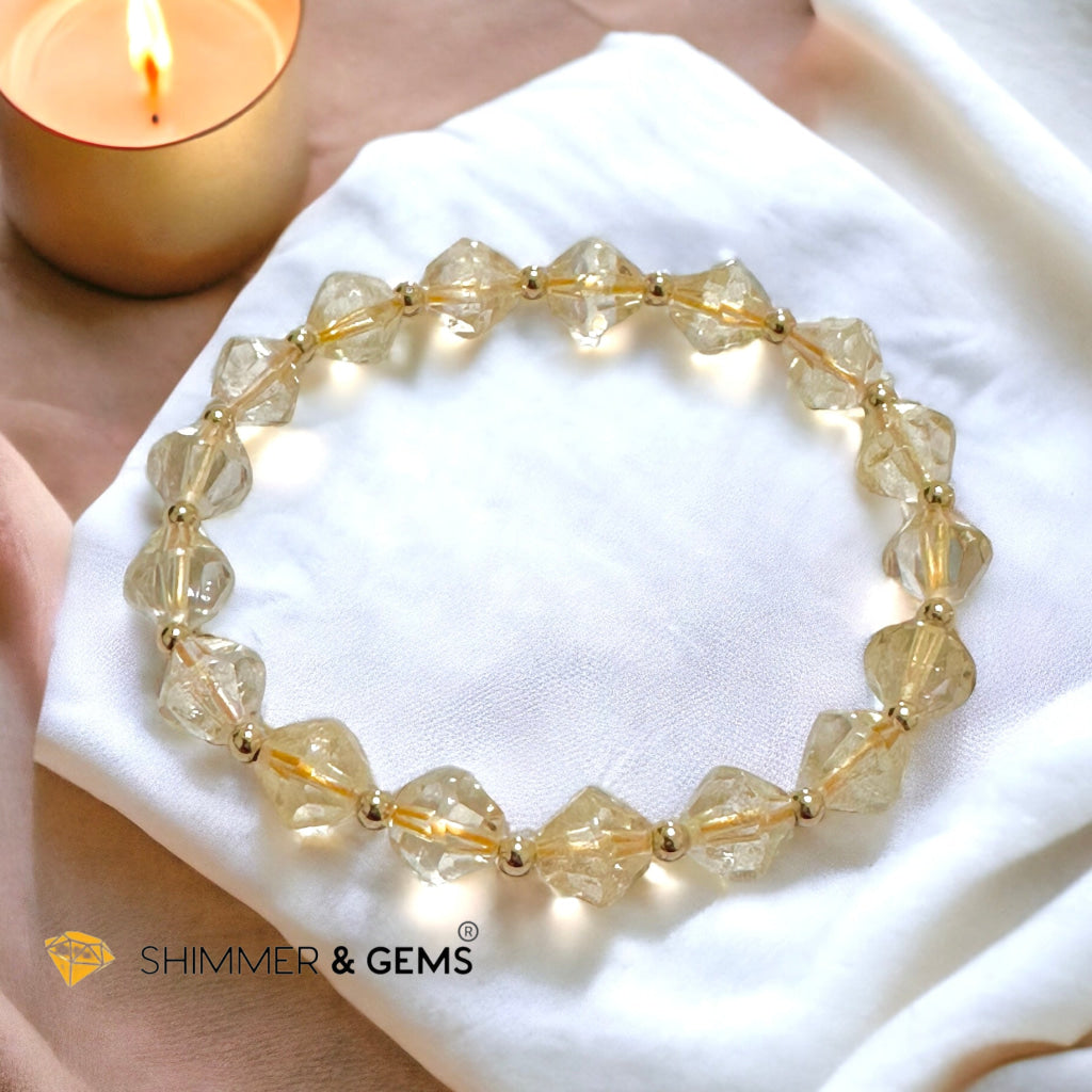 Citrine Bi-cone 8mm Bracelet with 14k Gold Filled (AAA Grade)