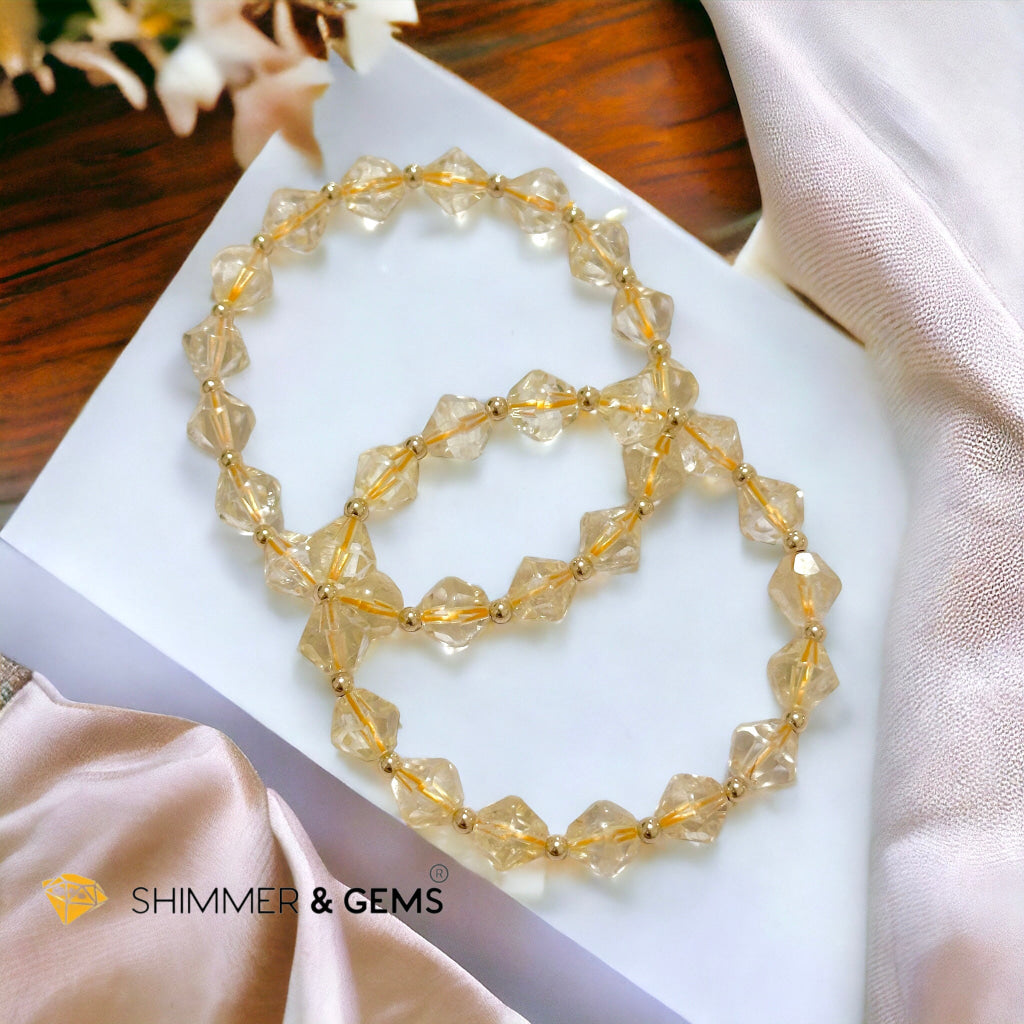 Citrine Bi-cone 8mm Bracelet with 14k Gold Filled (AAA Grade)