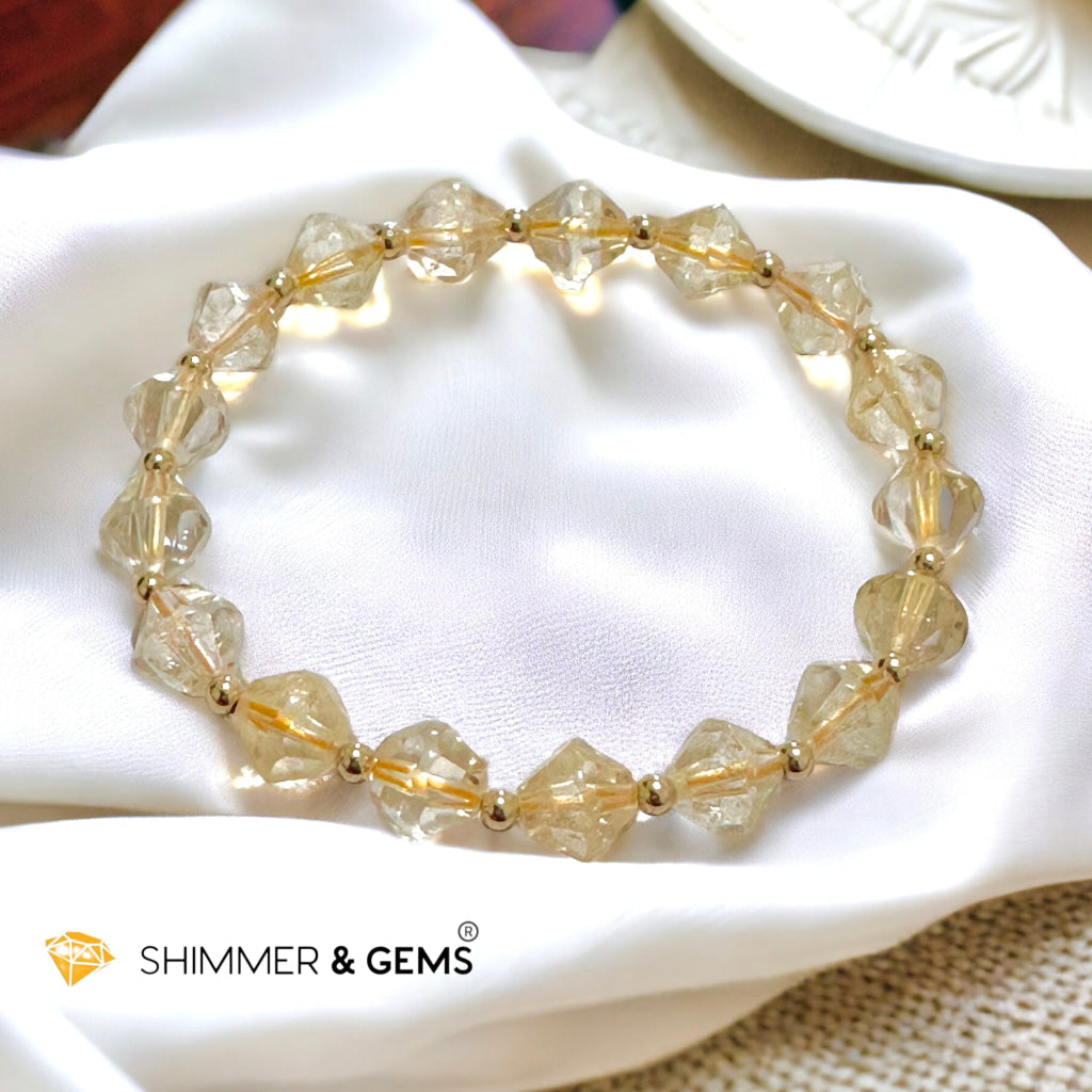 Citrine Bi-cone 8mm Bracelet with 14k Gold Filled (AAA Grade)