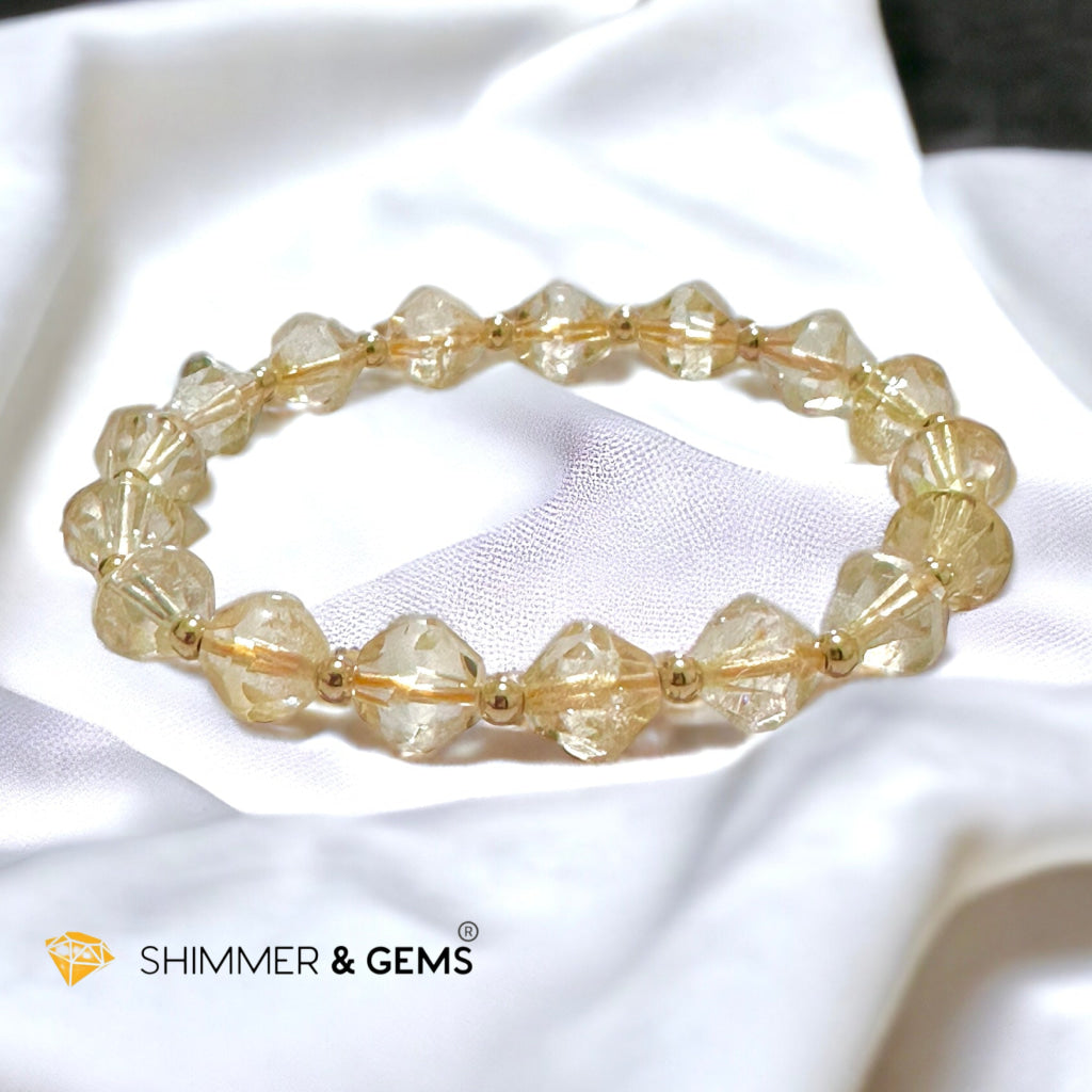 Citrine Bi-cone 8mm Bracelet with 14k Gold Filled (AAA Grade)