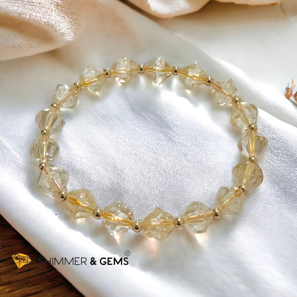 Citrine Bi-cone 8mm Bracelet with 14k Gold Filled (AAA Grade)