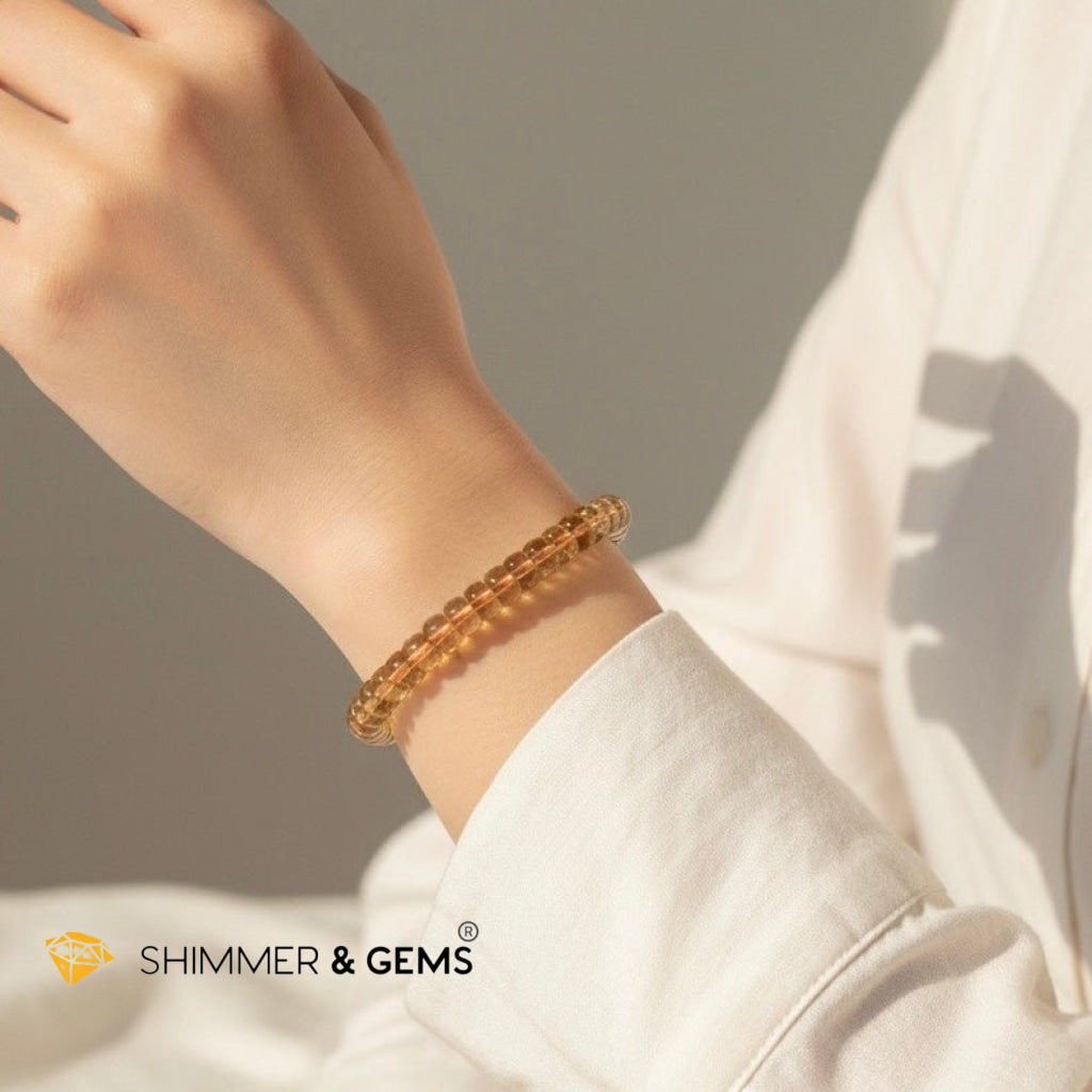 Citrine Flat Rondelle Bracelet (Wealth Enhancer)