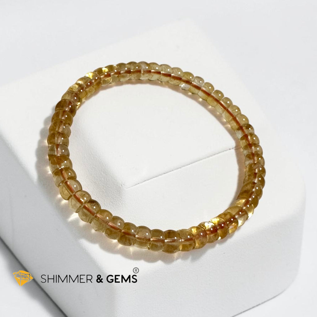 Citrine Flat Rondelle Bracelet (Wealth Enhancer)