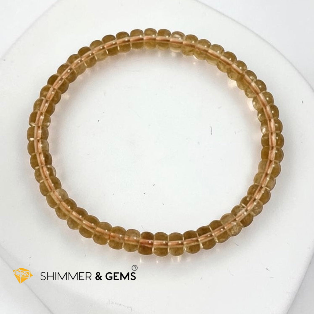 Citrine Flat Rondelle Bracelet (Wealth Enhancer)