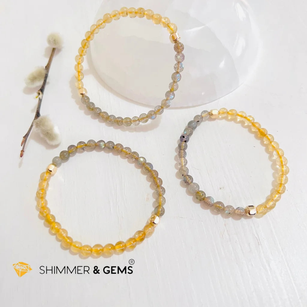 Citrine Labradorite Clearing Money Blockage Healing Bracelet