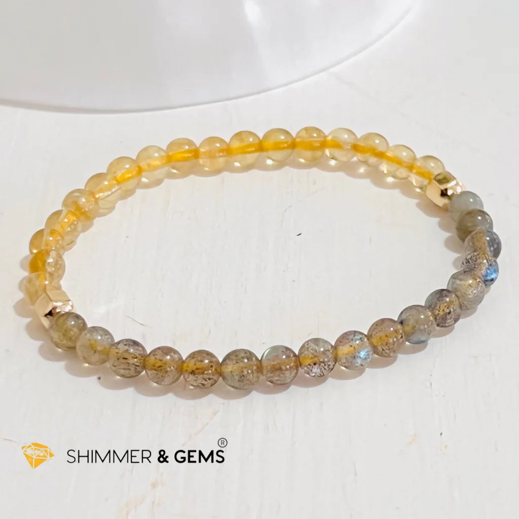 Citrine Labradorite Clearing Money Blockage Healing Bracelet