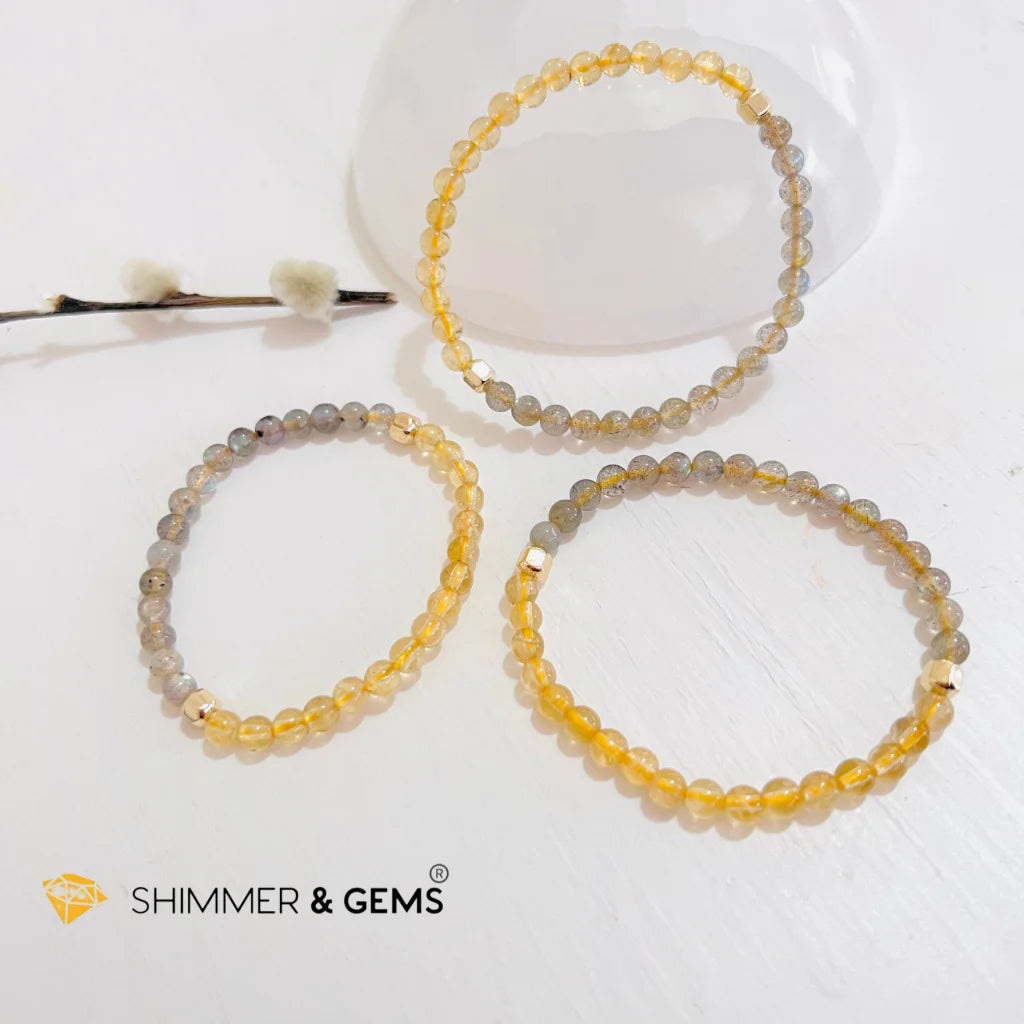 Citrine Labradorite Clearing Money Blockage Healing Bracelet