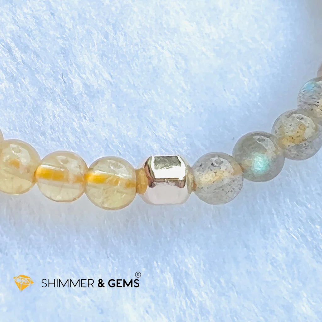 Citrine Labradorite Clearing Money Blockage Healing Bracelet