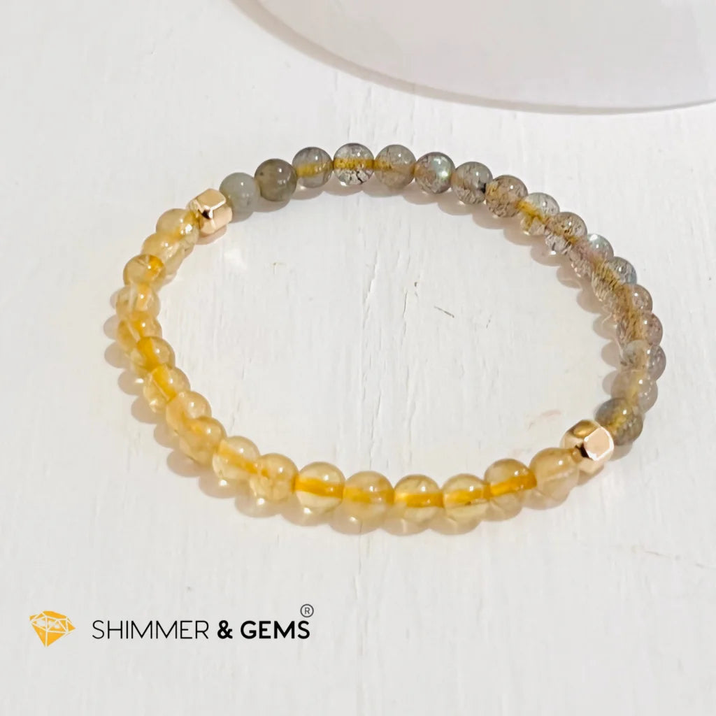 Citrine Labradorite Clearing Money Blockage Healing Bracelet
