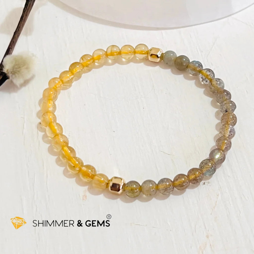 Citrine Labradorite Clearing Money Blockage Healing Bracelet