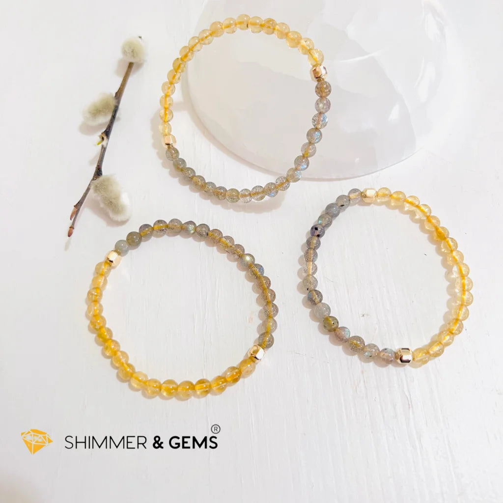 Citrine Labradorite Clearing Money Blockage Healing Bracelet