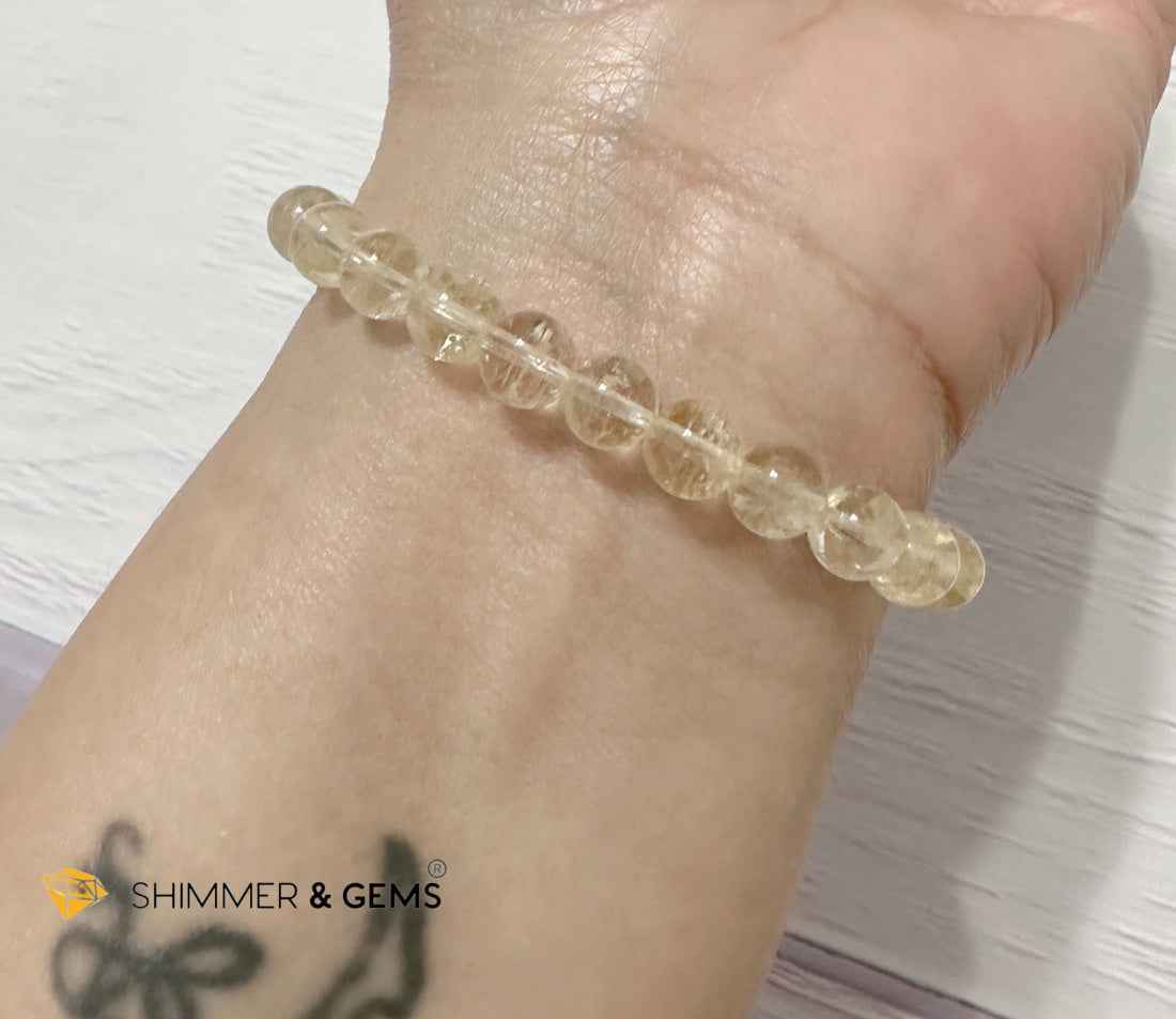 Citrine Money Bag Bracelet 6mm (24K Gold Plated Brass)