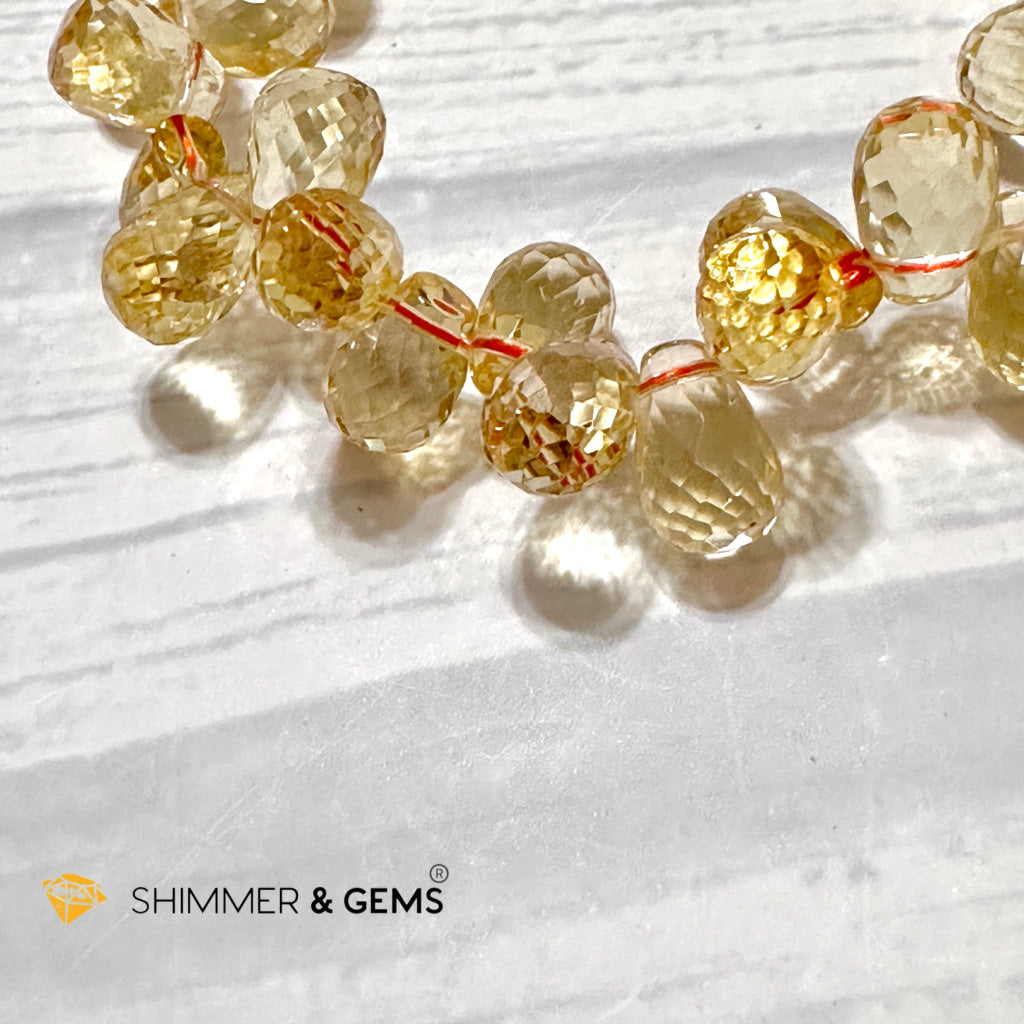 Citrine Tear Drop Flower Bracelet (10mm) AAA Grade